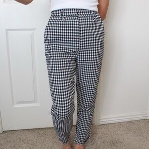 Nasty Gal Black and White Houndstooth Cropped Pants